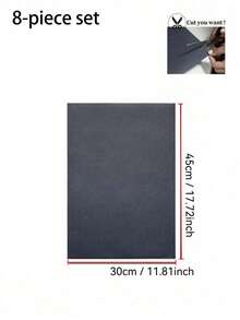 1/4/8件 小尺寸 (30cm*45cm/11.81in*17.72in) 可水洗防水防油冰箱墊，適用於小型冰箱層架、小型冰箱抽屜、小型櫥櫃抽屜等 - 黑色 - 查看 8