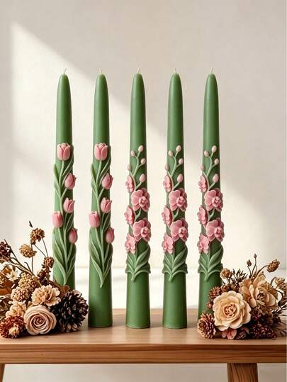 Khuôn silicon hình hoa tulip và hoa lan | Khuôn làm nến thơm và nến trụ DIY | Chịu nhiệt và dễ tháo khuôn | Dụng cụ thiết yếu cho nến trang trí nhà cửa thủ công | Thích hợp làm quà tặng ngày lễ và cho người đam mê DIY | Phụ kiện khuôn DIY thân thiện với người mới bắt đầu