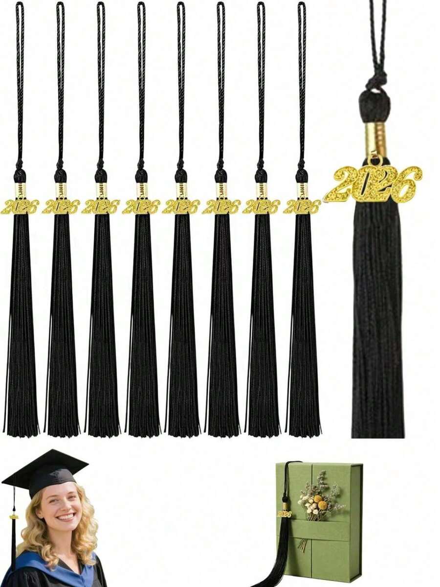 1pc 2026 Gold Tassel Graduation Cap Decor, Suitable For High School And University Graduation Ceremony Decoration, 2026 Graduation Accessory - A - View 1