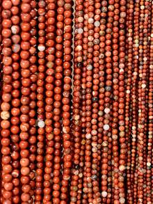 Yumfeel 1 Strand Natural Red Jasper Beads, Length 38cm/15inch, Size 4/6/8/10mm, Approx 36-95pcs Smooth Round Loose Beads, Suitable For DIY Bracelets And Necklaces Women's Jewelry. Jewelry Making Materials, Decorative Beads. Handmade Christmas/Valentine's Day Gifts. - Multicolor - View 2
