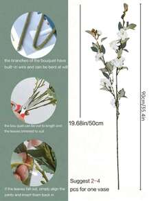 2/3 Bunches 90cm Bendable Fade-Resistant Artificial Rose Bouquet, Suitable For Wedding, Valentine's Day, Birthday, Anniversary, Mother's Day, Gift, Home, Desk, Bedroom, Bathroom, Living Room, Office, Cafe, Planter, Vase, All-Season Decor, Centerpiece, Wall Decor - White - View 9