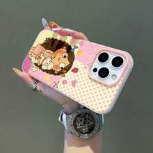 Niña con vestido rosa y cachorro de caniche blanco.funda de teléfono Fundas compatibles con ,Apple,VIVO,OPPO,,, y Honor.Fabricadas en silicona TPU,ofrecen protección contra golpes y caídas. - Rosa - Ver 2