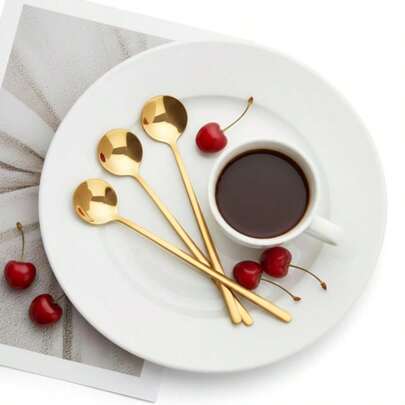 Long Handle Coffee Spoon,Tea Spoons,Coffee Spoons,Stirring Spoons Ice Tea Long Spoon Stainless Steel Cocktail Spoon For Stirring Ice Cream Tea Coffee Milkshake Cold Drink Bar Accessories,Coffee Spoons Coffee Spoon Vacuum Plating Stainless Steel Dessert Spoon Long Handle Tea Spoon Ice Cream Spoon Kitchen Hot Drinking Flatware Spoon,Kitchen,Christmas Gift