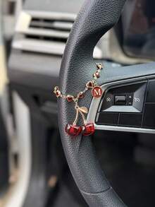 1pc Alloy Cherry Letter Car Steering Wheel Decorative Chain Interior Suspension Decorative Accessories - A - View 8