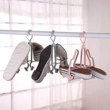Pink Creative Shoe Drying Rack, Thickened Double Shoe Hook Balcony Shoe Rack, Hanging Shoe Hook Clothes Drying Rack - View 9