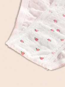 3 PiecesWomen's Panties Simply Cute Cotto Briefs Floral Threaded Pitted Women's Triangles - Multicolor - View 7