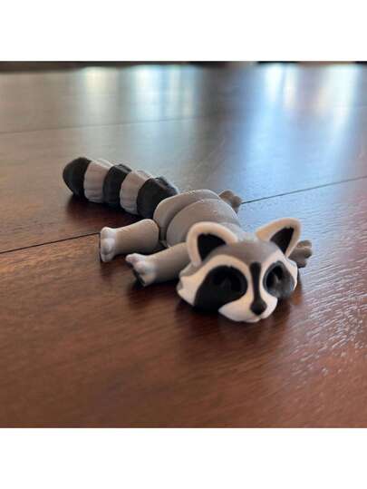 3D Printed Articulated Raccoon Toy – 5 Colors Movable Joints Wildlife Animal Figurine, Educational Collectible Desktop Decor For Kids Ages 3+, Cool Birthday Gift For Boys Girls & Animal Lovers