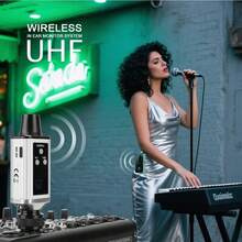 Sistema de monitoreo inalámbrico profesional LMBGM con transmisor y receptor de clip, carga USB, pantalla UHF HD, 16 frecuencias seleccionables, apto para conciertos, estudios de grabación, actuaciones en vivo, eventos al aire libre, disponible en opciones de 1 o 2 receptores - View 8