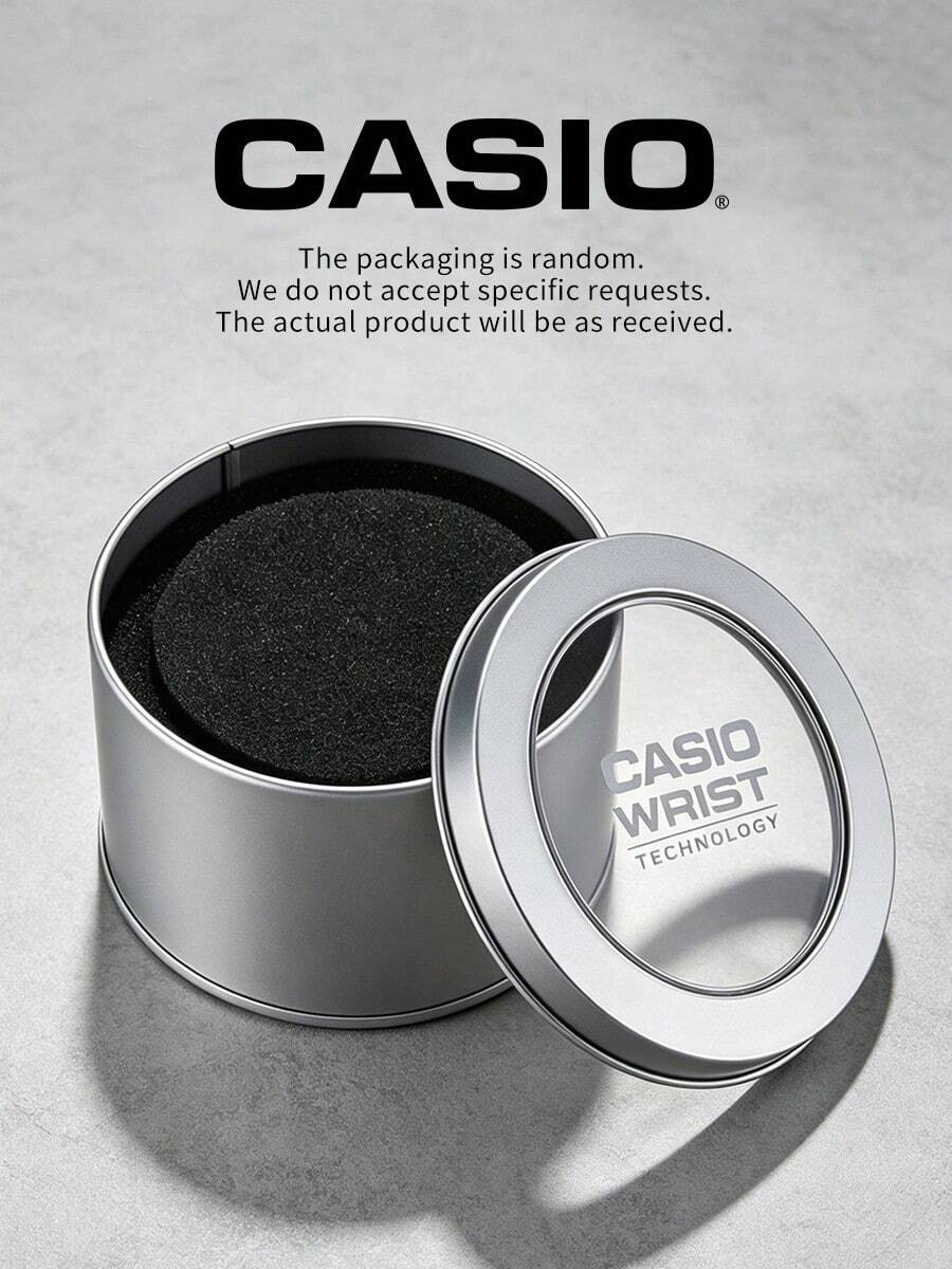 Casio Cutie cadou din tablă metalică pentru ceasuri, ambalaj rotund metalic argintiu la modă cu căptușeală de spumă de lux, potrivit pentru festivaluri de muzică, cumpărături la modă stradală, petrecere de carnaval, accesorii pentru exterior, set cadou pentru cupluri, adolescenți, pasionați de ceasuri, cadou de absolvire - Argint - Vizualizare 1