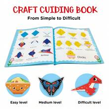 100pcs Origami Paper Set For Beginners, Includes Pre-Printed Papers & Instructions, DIY Animal/Vehicle Craft Kit, Montessori Educational Toy, Suitable For School Activities And Birthday Gifts - Multicolor - View 6