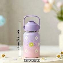 1 bình nước giữ nhiệt 400ml có nắp ống hút, bình nước giữ nhiệt có vòi mềm, tay cầm linh hoạt, bình giữ nhiệt bằng thép không gỉ chống rò rỉ, chống đọng hơi nước, thích hợp cho du lịch, đi học. - Nhiều màu - Xem 4