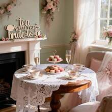 FWooden Tea With The Bride To Be Sign For Backdrop Floral Tea Party Decorations Bridal Shower Decor For Wedding Bachelorette Party Afternoon Tea Party DecorM - Wood - 查看 3