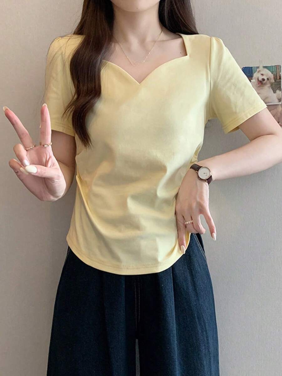 Women Tops - Yellow - View 1