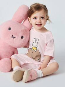 mini bala Pelele de bebé para exteriores, suave, transpirable y que absorbe el sudor, colaboración con Miffy, verano 2026 - blanco rojo - Ver 3