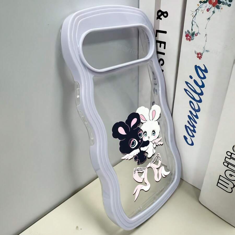 苹果かわいい蜡笔小新(29)白色スマホケース远峰蓝ウェーブ形状耐衝撃ミニマリストくすみカラーおしゃれ - 薰衣草紫 - チェックする 1