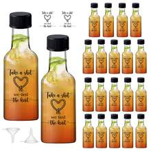 26/5pcs Plastic Empty Bottles, Mini Beverage Bottles Suitable For Summer Outdoor Adventures. With Black And White Plastic Caps And Black Labels, Perfect For Camping, Road Trips, Travel, Summer Celebrations, Birthday Parties, And Summer Garden Parties - Transparent H98 - View 10