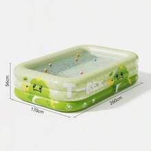 1pc Large Portable Inflatable Swimming Pool - Suitable For Family And Party Use, Yellow And Green Combination, PVC Material Multifunctional Set For Indoor/Outdoor Use - Ideal For Children's Bathing, Pet Bathing And Water Play - Three-story Swimming Pool - View 9