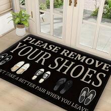 Vintage-Style Black Welcome Mat-Featuring The Slogan "What Happens On The Patio, Stays On The Patio"-Machine-Made, Washable, Non-Slip, And Portable; A Premium, Durable, Non-Slip, And Absorbent Indoor/Outdoor - White - View 8
