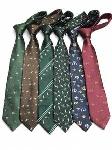 1条卡通动物印花男女通用领带，适合休闲、街头、日常、派对、送礼等场合。 - 彩色 - 查看 11