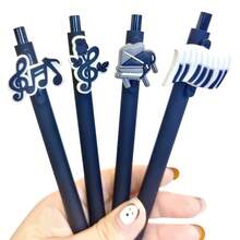 10 chiếc bút bi đầu thu hình nốt nhạc, mực đen 0.5mm, thích hợp cho trường học, văn phòng phẩm, phần thưởng trong lớp học, lễ hội âm nhạc, tiệc tùng, quà tặng cho người yêu âm nhạc, viết trơn tru, đồ dùng cần thiết cho năm học mới, quà tặng lớp học âm nhạc. - Bút bi hình nốt nhạc - Xem 5