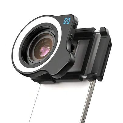  Kit de lente macro + luz de relleno APEXEL, lente de fotografía macro con zoom 10-20X para teléfono, mejor accesorio de fotografía macro, compatible con iPhone y otros teléfonos inteligentes