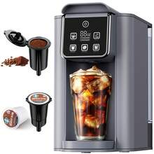 Single Serve Coffee Maker, Hot And Iced Coffee Machine For Ground Coffee, 6 To 14 Oz Brew Sizes, With 50 Oz Large Water Tank, Removable Drip Tray, 430 Stainless Steel. - 美規A型插(110-127V) - 查看 11