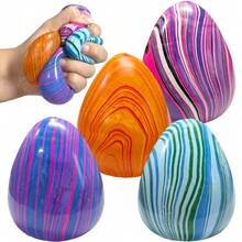 Fidget-Spielzeug weicher Stressball zum Drücken, geeignet für Kinder und Erwachsene, Oster-Ei-Stressball als Party-Mitgebsel, Fidget-Ball, Geburtstagsgeschenk, Füllung für Geschenktüten, Eiswürfel-weicher Drück-Süßigkeitenball, Belohnungsspielzeug für das Klassenzimmer - Verschiedenfarbig - Übersicht 16