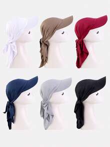 1pc Women's Duckbill Brim Cap With Tie-Up Baseball Hat And Ribbon Sun Hat, Suitable For Daily Use - Multicolor - View 4