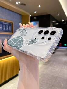 1 chiếc ốp lưng điện thoại tối giản bằng chất liệu TPU, họa tiết nửa con rùa biển, trong suốt, màu kem, chống rơi vỡ, tương thích với iPhone, Honor. - Trong sáng - Xem 10