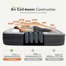 DIMAR GARDEN Colchón de aire tamaño con bomba integrada colchón hinchable de 18.5 pulgadas cama inflable para el hogar - gris - Ver 3