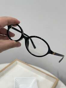 1 chiếc kính thời trang nữ dáng oval đen, kiểu dáng cổ điển, phù hợp để đeo hàng ngày và chụp ảnh đường phố. - 07222-Họa tiết da báo - Xem 3