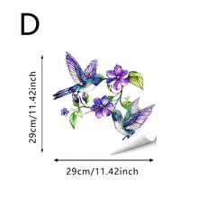 1/5pcsWhimsical Hummingbird & Purple Flower Stained Glass Peel And Stick Wall Decals For Kitchen Refrigerator Home Decor - Window Stickers - View 13