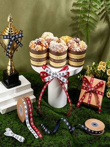 10 Yards Football Themed Ribbon, Durable Gift Wrapping, DIY Sewing Supplies, Suitable For Sports Party, Birthday, Holiday, Football Party Decoration And Gift Packaging, Team Ribbon, Hair Accessories, Handicrafts, Party Decoration - A - View 4
