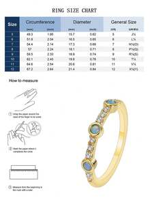 Women's Layered Gold-Plated Rings, Adorned With Opal And Transparent Cubic Zirconia, Minimalist And Elegant Design, Suitable For Daily Commute And Workwear, An Ideal Gift For Fashion Enthusiasts - Gold - View 4