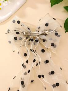 1 chiếc kẹp tóc dài hình trái tim đính đá chấm bi thanh lịch dành cho nữ, thích hợp sử dụng hàng ngày, lễ hội, đám cưới, tiệc tùng. - Nhiều màu - Xem 6