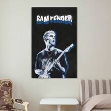 1Pc Framed Canvas Sam Fender Poster Wall Art Cover Room Vintage Elegant Poster Wall Art Picture Painting Poster Canvas Print Artworks Bedroom Living Room2D Flat, Canvas Wall Art, Suitable For Wall Decoration In Living Rooms, Bedrooms, Bathrooms, Corridors And Kitchens, With Wooden Picture Frame - 有框架 - 查看 4