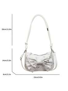 高品质小众时尚百搭新款可爱蝴蝶结单肩斜挎包，大容量，便携，时尚女士手提包 - 彩色 - 查看 5