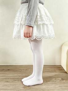 2pcs Girls' Sweet Princess Style Thin Pantyhose For Summer, Sparkling Bow & Rhinestone Design Versatile Girls' Tights, Suitable For Outdoor Activities In Summer - Multicolor - View 2