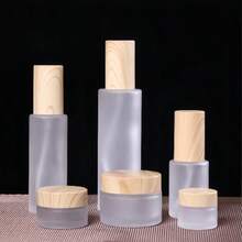 1 Chai xịt thủy tinh mờ rỗng, đựng mỹ phẩm, sữa dưỡng thể, nắp vân gỗ, chai du lịch có thể tái sử dụng, chai nước hoa. - Nhiều màu - Xem 4