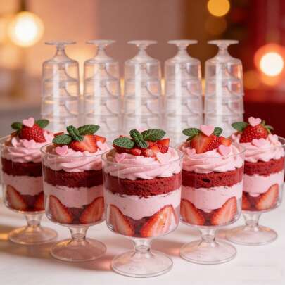 10/20pcs - 150ml Reusable Cake Cups, Suitable For Ice Cream, Mousse, Cake, Dessert, Valentine's Day, Wedding Party, Tiramisu