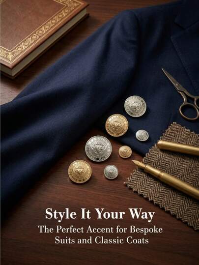 10 szt. metalowych guzików z wytłoczonym logo 3D, w kolorze starego złota i srebra, odpowiednich do garniturów, marynarek, mundurów i szycia