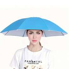Customizable Adjustable Rain & Sun Protection Hat - Wide Brim Fishing, Hunting, Tea Picking Umbrella Hat With Strap, Lightweight, Foldable, Hands-Free Design, Suitable For Camping, Fishing, Gardening, Hiking, Cycling, Golf And Outdoor Adventures, Sports Style - Multicolor - View 19
