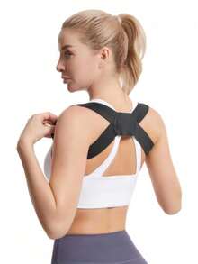 Corrector de postura ajustable, soporte para hombros y espalda para mujeres y hombres, soporte de fibra de poliéster para el pecho y la espalda, accesorios de sujetador, sin batería - Multicolor - Ver 8