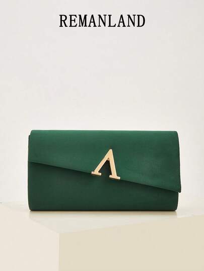 REMANLAND Túi xách cầm tay nữ cao cấp, màu trơn, kiểu dáng thời trang, có nắp gập, thiết kế ví hoàn hảo với khe đựng thẻ ẩn và dây đeo kim loại có thể tháo rời, phù hợp cho tiệc tùng, tiệc chiêu đãi, họp mặt, đám cưới và các dịp khác, một lựa chọn quà tặng lý tưởng.