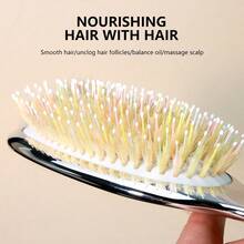 MASTERLEE 1pc Colorful Comb With White Bristles Air Cushion Hair Brush, Head Massage Air Pad Brush, Promotes Blood Circulation, Detangles Hair, Suitable For All Hair Types - Multicolor - View 3