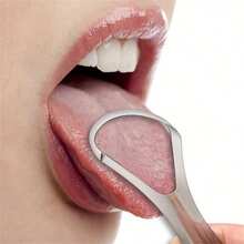 Stainless Steel Tongue Scraper, Oral Hygiene Tool, Double-Sided Design Easy To Clean Portable Oral Cleaner, Halloween Gift - Bàn chải treo phủ lưỡi - Xem 1
