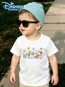 Disney Childrens Toy Story Characters Double-Sided Print - Infant And Toddler T-Shirt Design Short-Sleeved Casual Style Cute Style Comfortable And Loose Fit Suitable For Young Children Perfect For Parties And Playtime Machine Washable - 白色 - 查看 2
