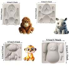 Khuôn silicon hình động vật có thể tái sử dụng, đồ trang trí thủ công DIY, trang trí bánh fondant, khuôn kẹo, dụng cụ nhà bếp, dụng cụ làm bánh, trang trí bánh cupcake, trang trí tiệc cưới, sinh nhật. - Màu Xám nhạt - Xem 10