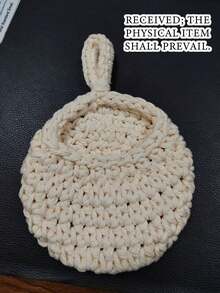 1pc Handwoven Teardrop-Shaped Storage Basket, Bohemian Style, Space-Saving Wall-Mounted Organizer, Suitable For Storing Vegetables, Potatoes, Onions, Garlic, Fresh Produce, Snacks, Toiletries, Towels, Toys And Household Items, Multifunctional Decor Piece, Fits Bohemian & Farmhouse Home Decor - White - View 11