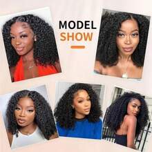 ZHENDEFA 120g 8pcs/Set Natural Black Brazilian Remy Human Hair Fluffy Curly Clip-In Hair Extensions, 20 Clips, 3C 4A Curl Degree, Full Head For Women - SNatural - View 12